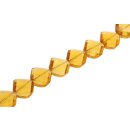 Genuine crystal faceted glass beads honey twisted / 20mm...