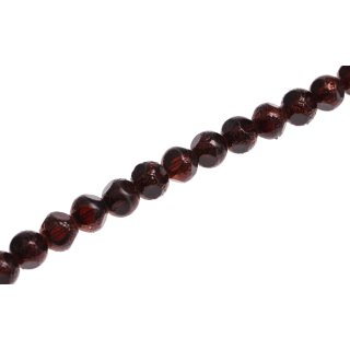 Glass Beads Shiny with design dark red round / 12mm / 35pcs.