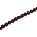 Glass Beads Shiny with design dark red round / 12mm / 35pcs.