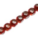 Glass Beads Shiny with design red round / 10mm / 40pcs.