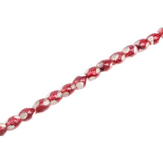 Glass Beads Shiny with design red oval / 10mm / 38pcs.