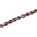 Glass Beads Shiny with design brown oval / 10mm / 38pcs.