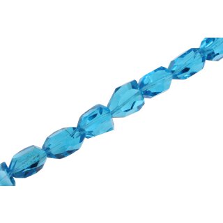Genuine crystal faceted glass beads blue irregular / 20mm / 18pcs.