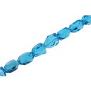 Genuine crystal faceted glass beads blue irregular / 20mm...