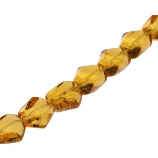 Glass Beads crystal Shiny yellow irregular / 23x20mm / 15pcs.