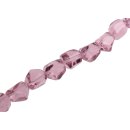 Glass Beads crystal Shiny pink irregular / 18x15mm / 21pcs.