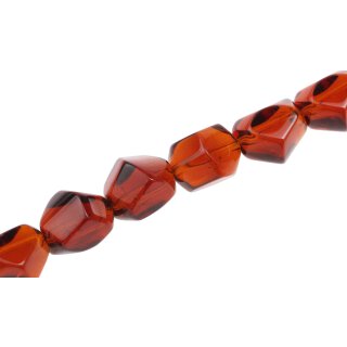 Glass Beads crystal Shiny honey irregular / 18x15mm / 21pcs.