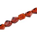 Glass Beads crystal Shiny honey irregular / 18x15mm / 21pcs.