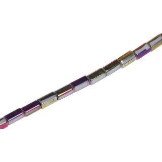 Glass Beads Shiny with design white tube / 12mm / 29pcs.