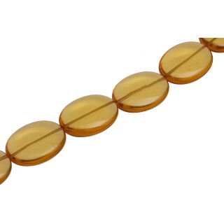 Glass Beads Shiny honey flat oval / 40mm / 10pcs.