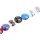 Glass Beads Shiny w design multicolor ufo / 20mm / 20pcs.