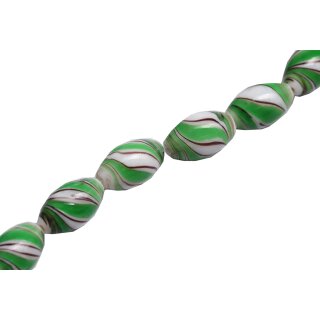 Glasperlen Shiny w design  honey oval / 25mm / 16pcs.