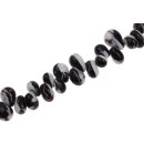 Glass Beads Shiny w design black  white teardrops / 13mm...