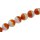 Glass Beads Shiny w design white orange round / 20mm / 21pcs.