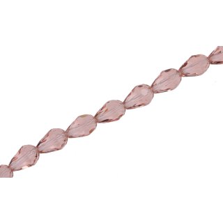 Genuine crystal faceted Glasperlen champagne teardrops / 12mm / 33pcs.