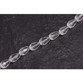 Genuine crystal faceted Glasperlen transparent teardrops / 12mm / 33pcs.