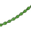 Genuine crystal faceted glass beads green teardrops /...