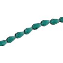 Genuine crystal faceted glass beads dark green teardrops...