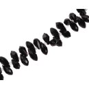 Genuine crystal faceted Glasperlen black(top hole)...