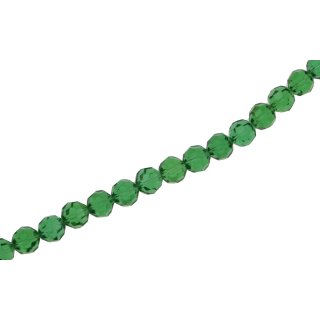 Genuine crystal faceted glass beads green round / 6mm / 70pcs.