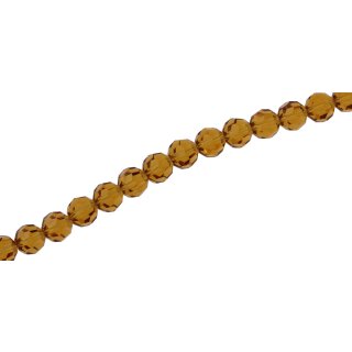 Genuine crystal faceted glass beads honey round / 6mm / 70pcs.