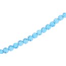 Genuine crystal faceted glass beads aqua blue round / 6mm...