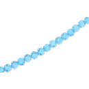 Genuine crystal faceted Glasperlen aqua blue round / 6mm...