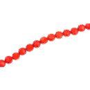 Genuine crystal faceted glass beads red round / 6mm / 70pcs.
