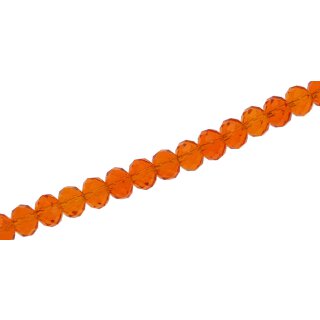 Genuine crystal faceted glass beads orange wheel / 7mm / 63pcs.