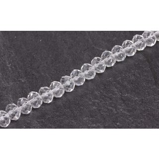 Genuine crystal faceted Glasperlen transparent wheel / 7mm / 63pcs.