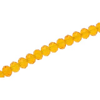 Genuine crystal faceted glass beads yellow wheel / 7mm / 63pcs.