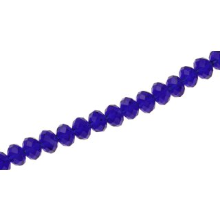 Genuine crystal faceted glass beads dark blue wheel / 7mm / 63pcs.