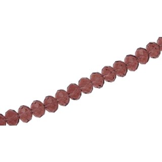 Genuine crystal faceted glass beads dark burgundy wheel / 7mm / 63pcs.