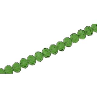 Genuine crystal faceted glass beads green wheel / 7mm / 63pcs.