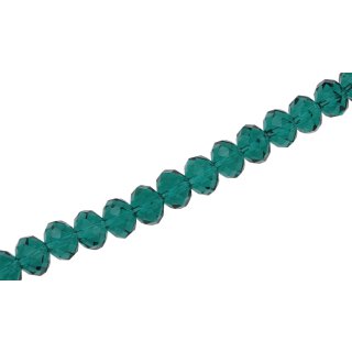 Genuine crystal faceted glass beads Marine green wheel / 7mm / 63pcs.