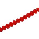 Genuine crystal faceted glass beads red wheel / 7mm / 63pcs.