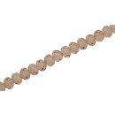 Genuine crystal faceted glass beads champagne wheel / 7mm...