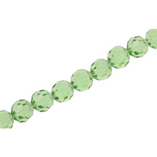 Genuine crystal faceted glass beads green round / 10mm / 34pcs.