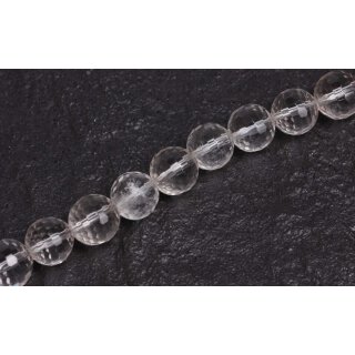 Genuine crystal faceted glass beads transparent round / 10mm / 39pcs.