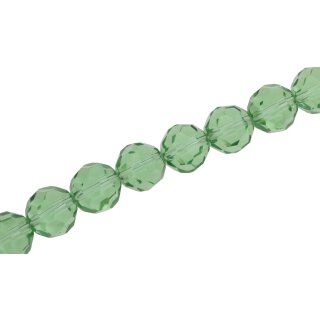 Genuine crystal faceted glass beads  green round / 10mm / 40pcs.