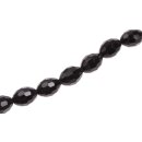 Genuine crystal faceted Glasperlen black  oval / 13mm /...