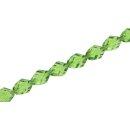 Genuine crystal faceted glass beads green twisted / 13mm...
