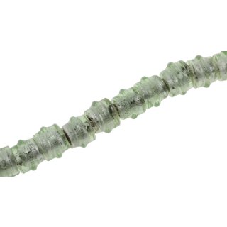Glass Beads Shiny w design – green  wheel / 10mm / 40pcs.