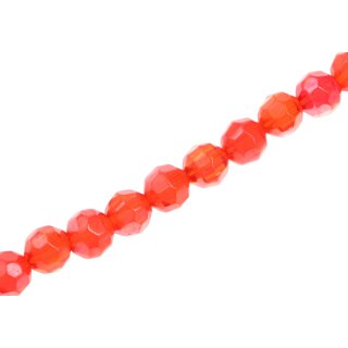 Glass Beads Shiny orange round / 8mm / 52pcs.