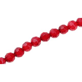 Glass Beads Shiny red round / 8mm / 52pcs.