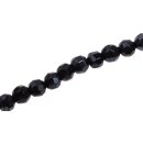 Glass Beads Shiny black round / 8mm / 52pcs.