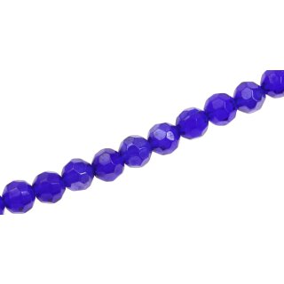 Glass Beads Shiny  blue round / 8mm / 52pcs.