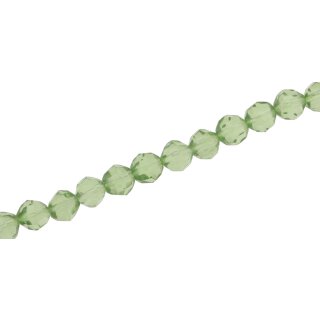 Glass Beads Shiny  light green round / 6mm / 72pcs.