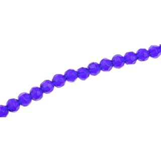 Glass Beads Shiny  blue round / 6mm / 72pcs.