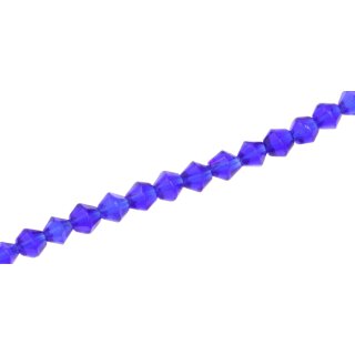 Glass Beads Shiny blue diamond / 4mm / 98pcs.